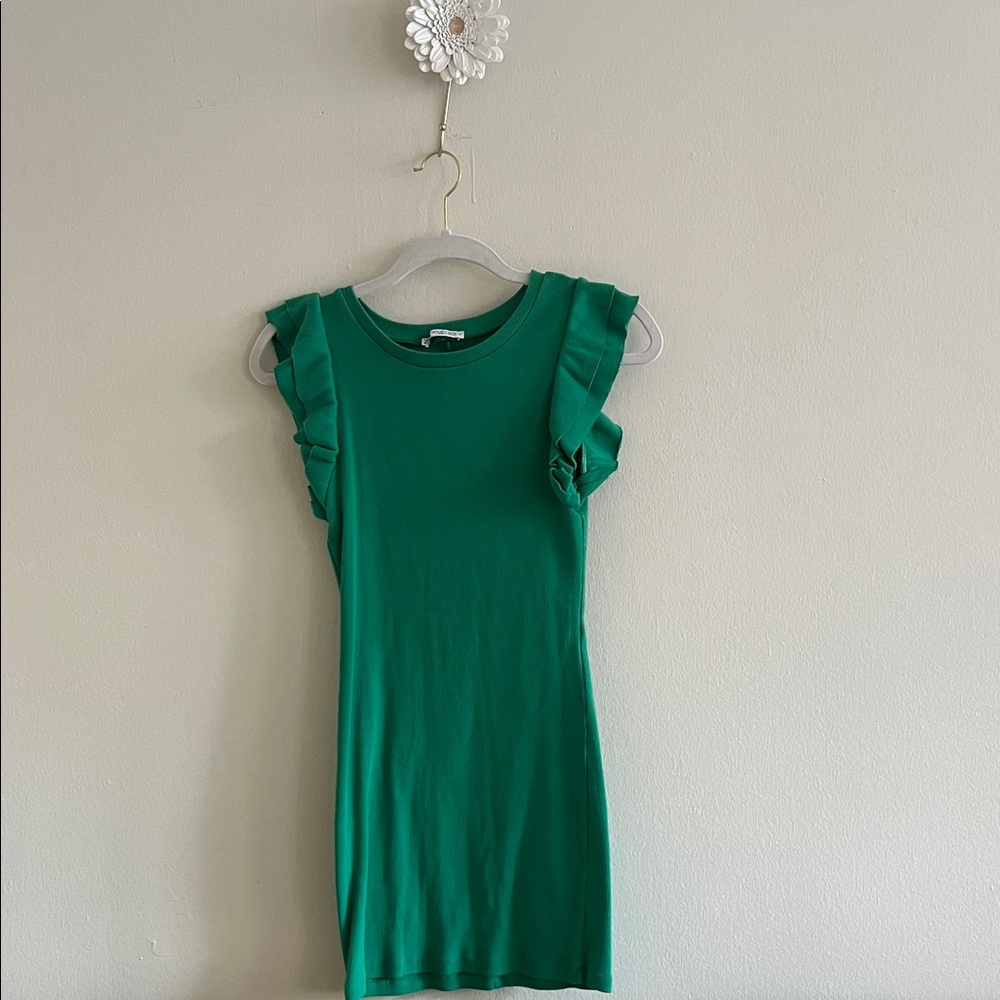 Zara Emerald Ruffle Sleeve Blouse